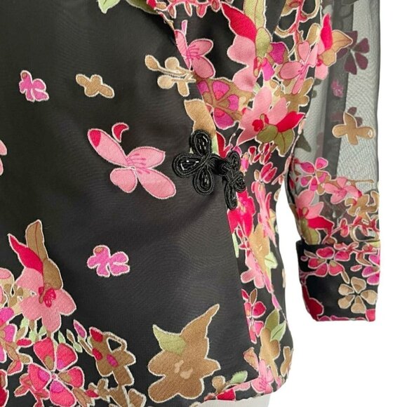 Alex Evenings Size Small Top Blouse Party Wedding Fancy Classy Floral - Picture 3 of 7
